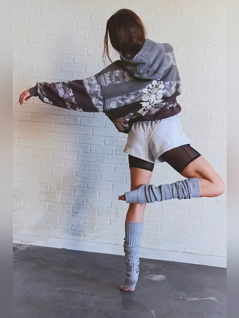 Free People Final Call Bandana Logo Hoodie Chocolate Medium Oversized NWT$168 - Picture 5 of 11